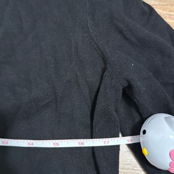 Ann Taylor LOFT sequin pocket cardigan long sleeve large petite black 100% cotto - Picture 6 of 9